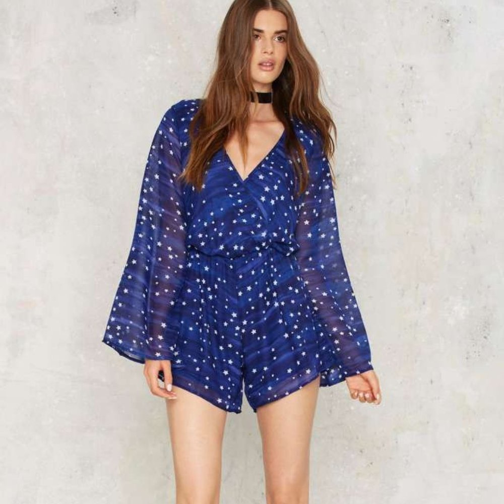 Midnight blue stars Romper